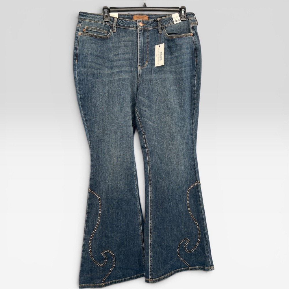 Judy Blue High Waist Western Stud Detail Flare Jeans 20W